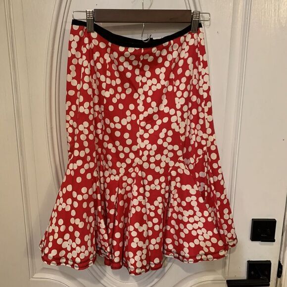 Sara Jane Skirt Womens 0 A Line Wearable Art Artsy Polka Dot Flare Retro Pleated - Picture 1 of 8